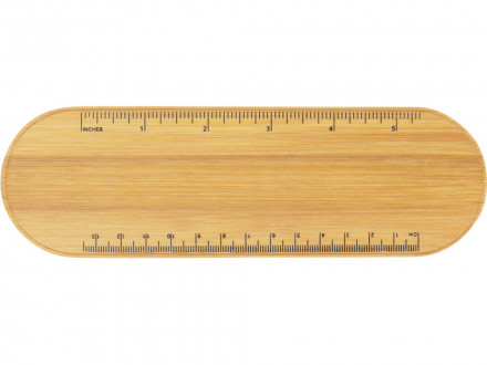 Пенал с линейкой и подставкой для телефона из бамбука Haruki, серый