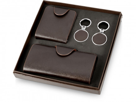 Набор: портмоне дорожное, портмоне с отделениями для кредитных карт, 2 брелока