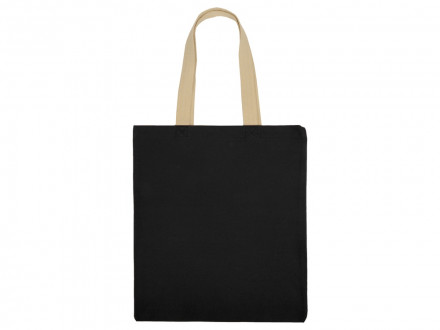 Сумка для шопинга Steady из хлопка с парусиновыми ручками, 260 г/м2, черный
