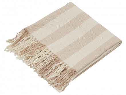 Плед Reglet, 130x150 см ( с учетом бахромы) 100% хлопок, бежевый