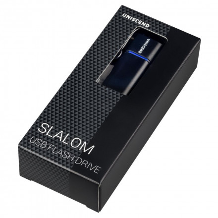 Флешка Uniscend Slalom, черная с синим, USB 3.0, 16 Гб 1