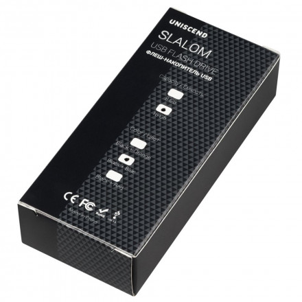 Флешка Uniscend Slalom, черная с синим, USB 3.0, 16 Гб 1