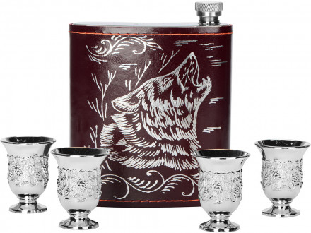 Набор Подарочный, бордовый/серебристый