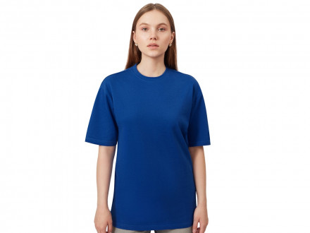 Футболка из френч терри Warsaw унисекс 220гр, кл. синий