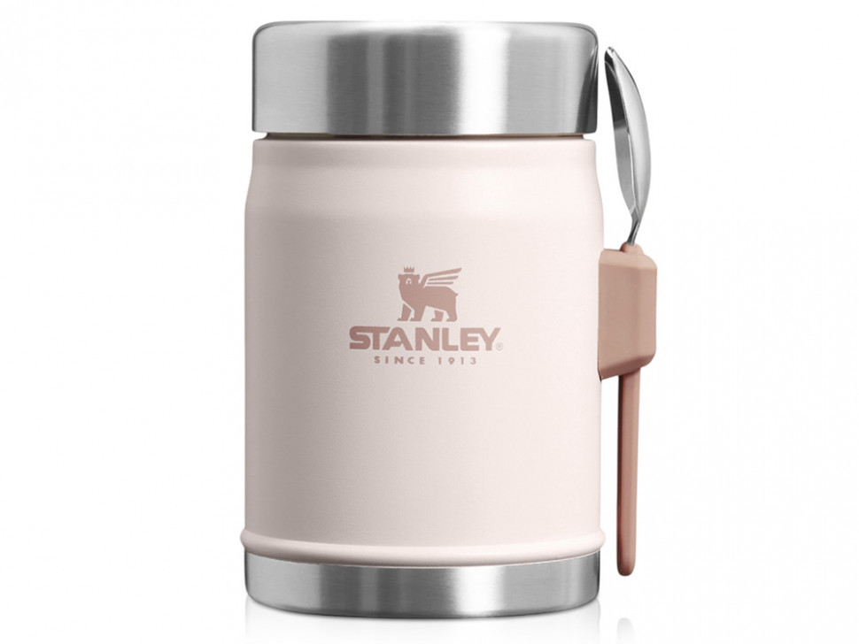 Банка для еды объемом 400 мл с ложкой-вилкой Stanley Legendary - Light pink