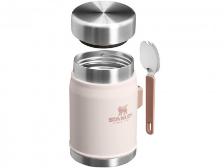 Банка для еды объемом 400 мл с ложкой-вилкой Stanley Legendary - Light pink