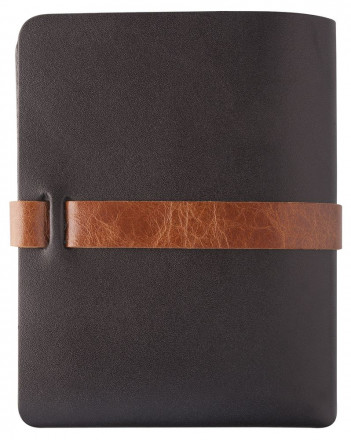 Автобумажник Leaf Explorer, черный с коричневым хлястиком
