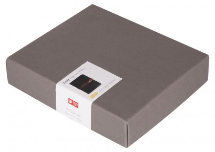 Автобумажник Leaf Explorer, черный с коричневым хлястиком