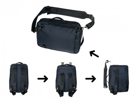 Рюкзак-трансформер Duty для ноутбука, темно-синий (без шильда)