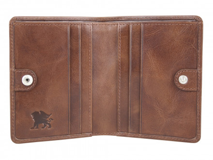 Портмоне для кредитных карт Mano Don Luca, натуральная кожа в коньячном цвете, 8,5 х 11 см
