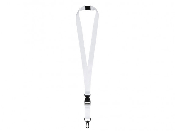 Ланъярд 2 см под сублимацию с карабином, межуровневым замком и замком обрыва, черный