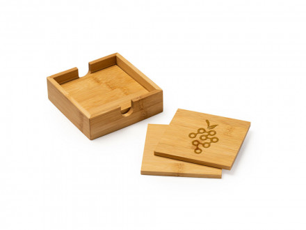 Набор бамбуковых подставок ALGOR, 4 шт, натуральный