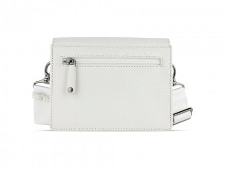 Сумка через плечо женская BUGATTI Elsa, белая, воловья кожа/полиэстер, 18,5х8,5х14,5 см