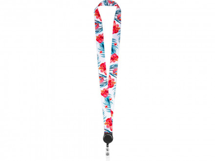 Ланъярд 2,5 см с ретрактором, черный