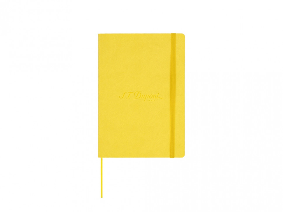 Блокнот Notebook, желтая искусcтвенная кожа с логотипом Dupont, формат А5, бумага: линованная