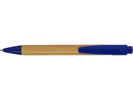 Ручка шариковая Borneo из бамбука, синий, черные чернила
