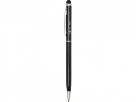 Шариковая ручка Ore алюминиевая со стилусом - сплошной черный