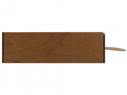 Подарочная коробка из фанеры Constellation 330х220х100 мм, фанера 6 мм, крышка на выдвижных пазах черная ЛХДФ 3 мм, бечевка