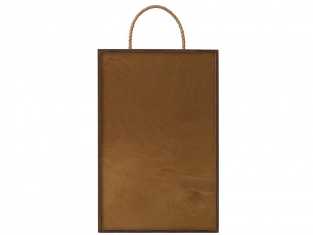 Подарочная коробка из фанеры Constellation 330х220х100 мм, фанера 6 мм, крышка на выдвижных пазах черная ЛХДФ 3 мм, бечевка