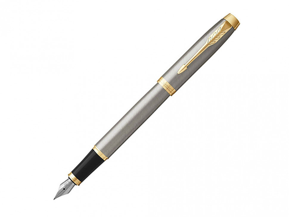 Перьевая ручка Parker IM Metal Brushed Metal GT, перо: F, цвет чернил: blue