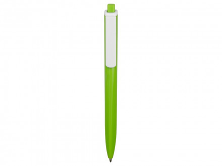 Ручка пластиковая трехгранная шариковая Lateen, зеленое яблоко/белый