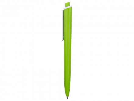Ручка пластиковая трехгранная шариковая Lateen, зеленое яблоко/белый