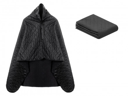Пончо Cappy с капюшоном на липучке в мешке, черный