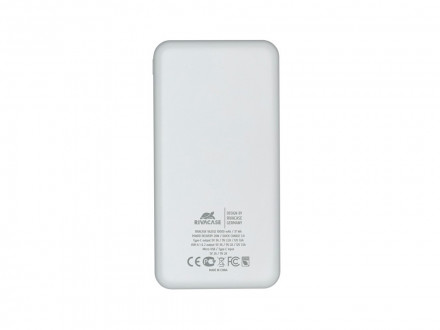 RIVACASE VA2532 (10000 мАч) QC/PD 20W внешний аккумулятор с дисплеем, белый 12/48