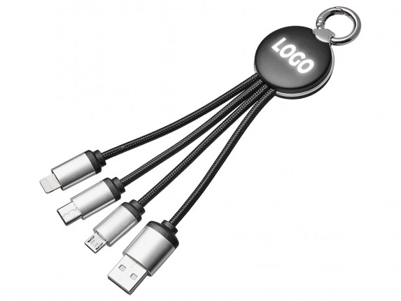 Кабель 3-в-1 с подсветкой лого Ion mini