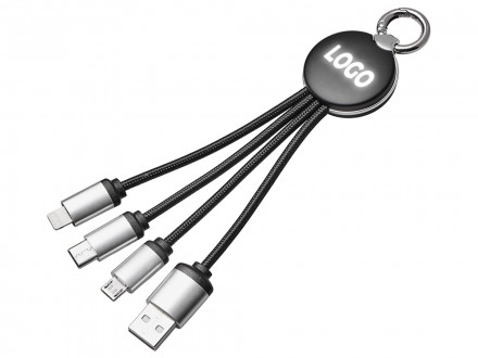 Кабель 3-в-1 с подсветкой лого Ion mini