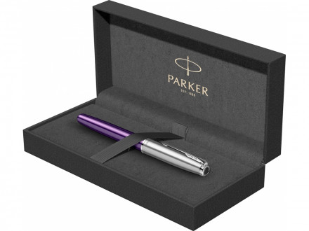 Перьевая ручка Parker Sonnet Essentials Violet SB Steel CT, перо: F, цвет чернил black, в подарочной упаковке.