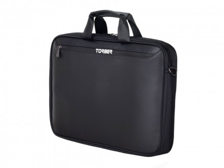 Сумка для ноутбука TORBER VOYAGE 15.6'', черный, нейлон/микрофибра, 43 х 5 х 29 см, 6л