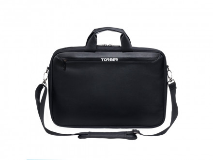 Сумка для ноутбука TORBER VOYAGE 15.6'', черный, нейлон/микрофибра, 43 х 5 х 29 см, 6л
