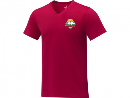 Somoto Мужская футболка с коротким рукавом и V-образным вырезом , красный