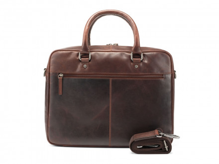 Сумка KLONDIKE DIGGER Earl, натуральная кожа в темно-коричневом цвете, 29 x 38 x 9 см