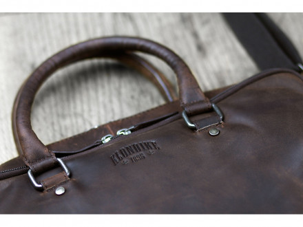 Сумка KLONDIKE DIGGER Earl, натуральная кожа в темно-коричневом цвете, 29 x 38 x 9 см