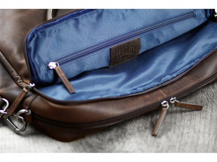 Сумка KLONDIKE DIGGER Earl, натуральная кожа в темно-коричневом цвете, 29 x 38 x 9 см