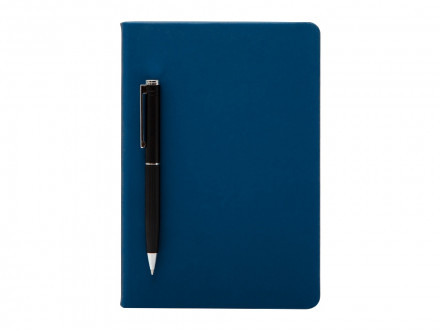 Бизнес-блокнот С3 софт-тач с магнитом, твердая обложка, 128 листов, синий