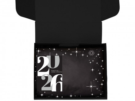 Подарочный набор c термокружкой, блокнотом, ручкой и свечкой, темно - синий