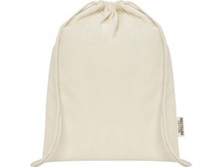 Oregon сумка-кисет из переработанного хлопка, сертифицированного согласно GRS, плотностью 140 г/м² - Натуральный