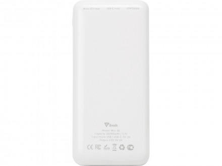 Внешний аккумулятор Evolt Mini-10, 10000 mAh, белый