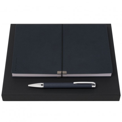 Подарочный набор: блокнот А5, ручка шариковая. Hugo Boss