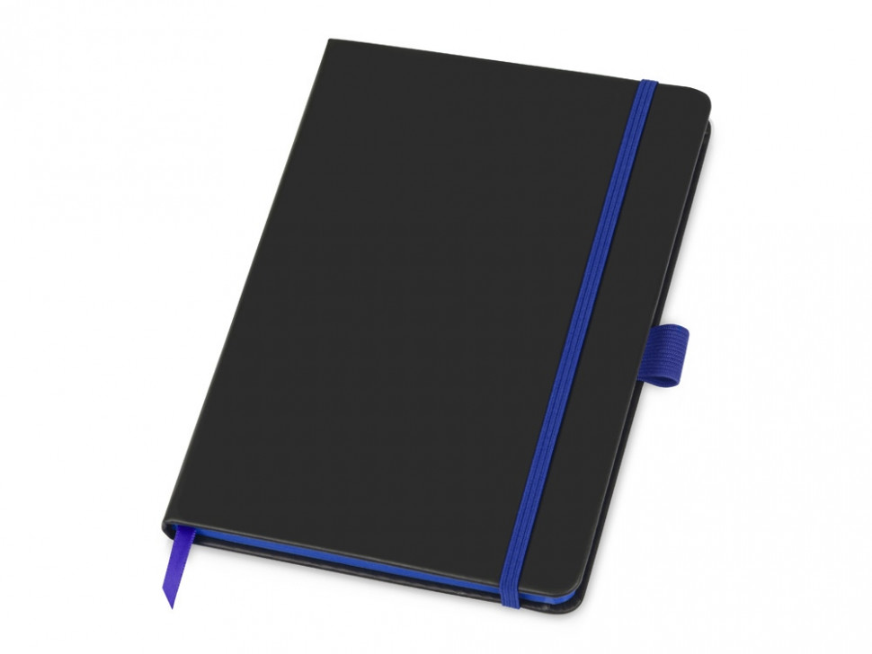 Блокнот ColorNote Black, твердая обложка A5, 80 листов, черный с синим
