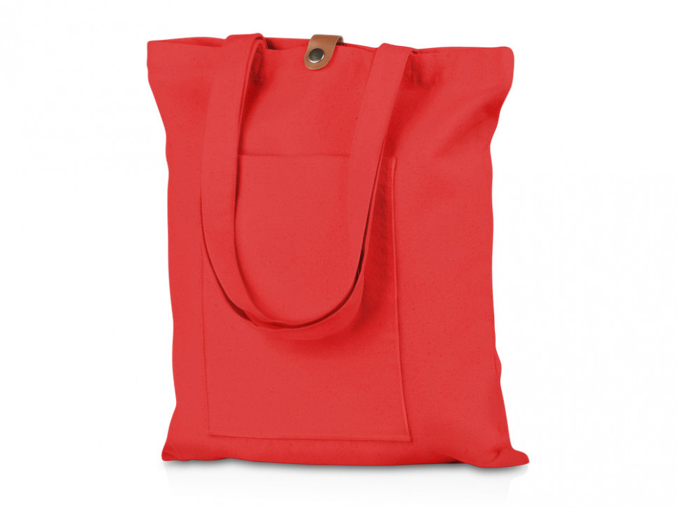Сумка Clip из хлопка 340 г/м2 с застежкой из экокожи, красный