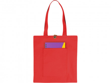 Сумка Clip из хлопка 340 г/м2 с застежкой из экокожи, красный