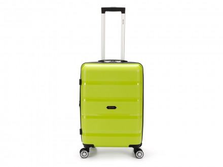 Чемодан TORBER В Отпуск, салатовый, полипропилен, 40,5 х 25 х 62,5 см, 55 л