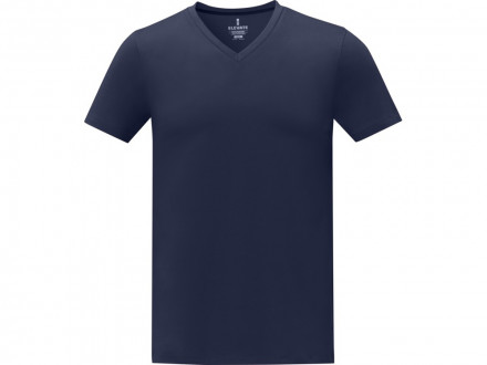Somoto Мужская футболка с коротким рукавом и V-образным вырезом , темно-синий