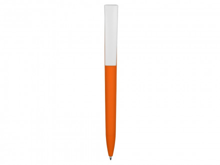 Ручка пластиковая soft-touch шариковая Zorro, оранжевый/белый