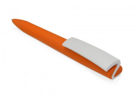 Ручка пластиковая soft-touch шариковая Zorro, оранжевый/белый