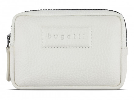 Ключница BUGATTI Elsa, с защитой данных RFID, белая, воловья кожа/полиэстер, 11х2х7 см